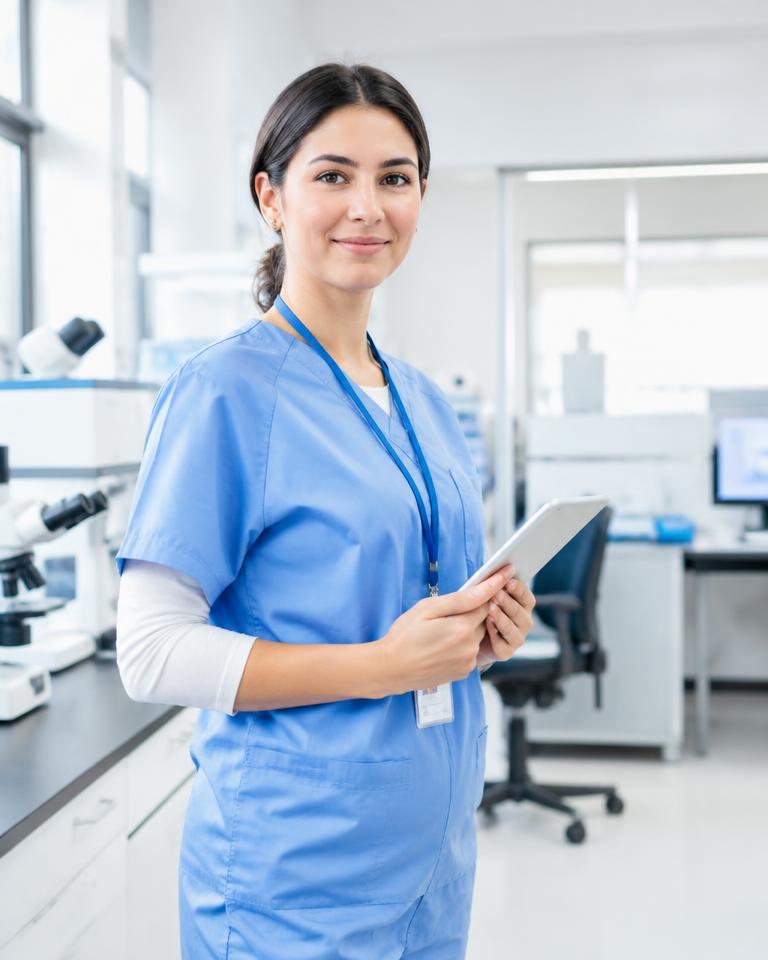 Healthcare professional in a clinical laboratory